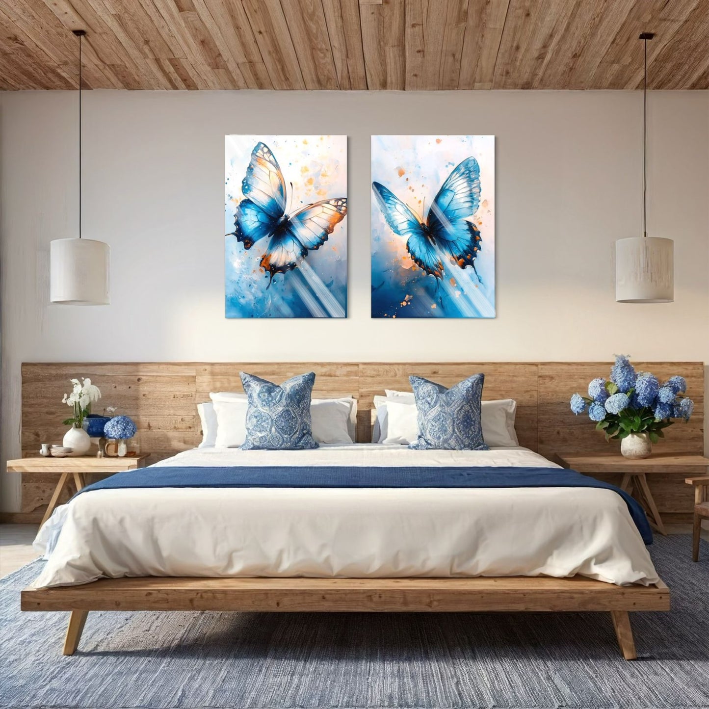 Set Blue Butterfly Duo