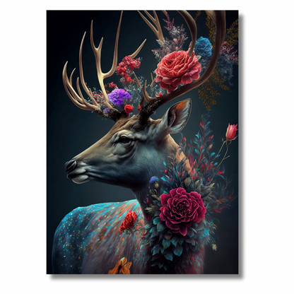 Deer with Flowers