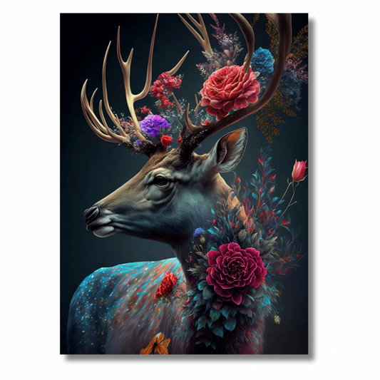 Deer with Flowers