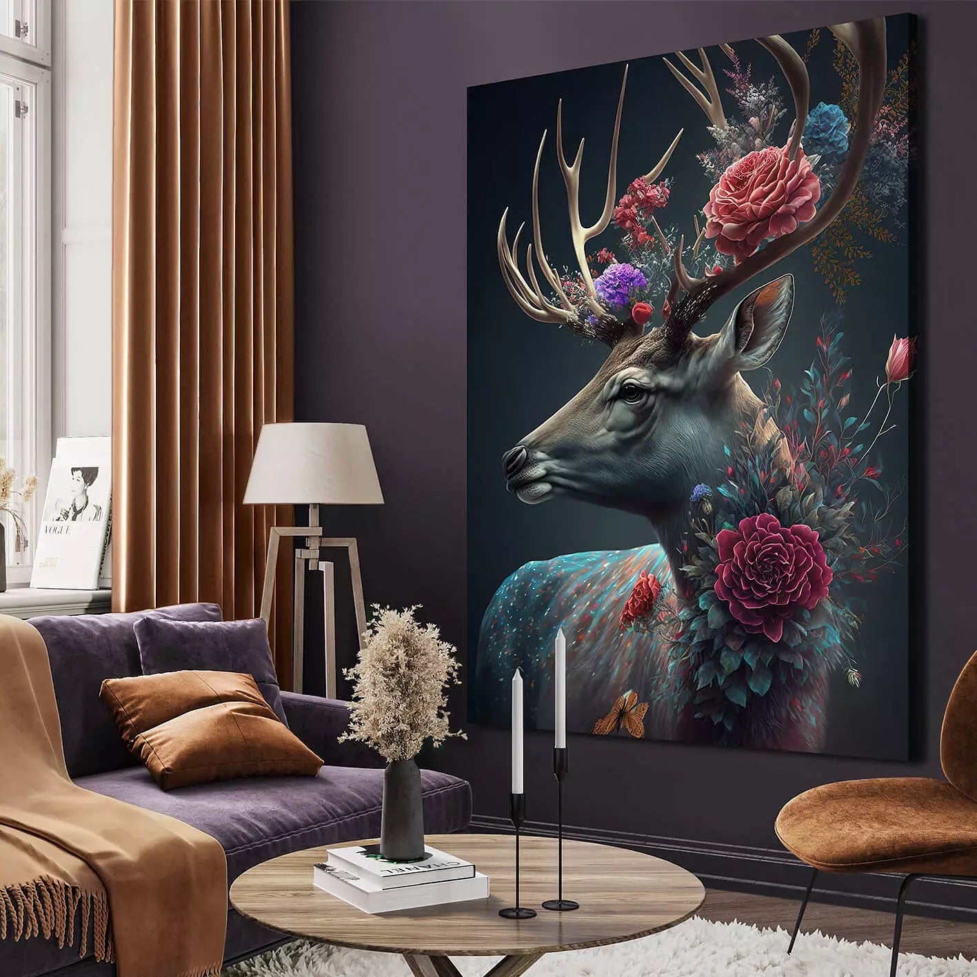 Deer with Flowers