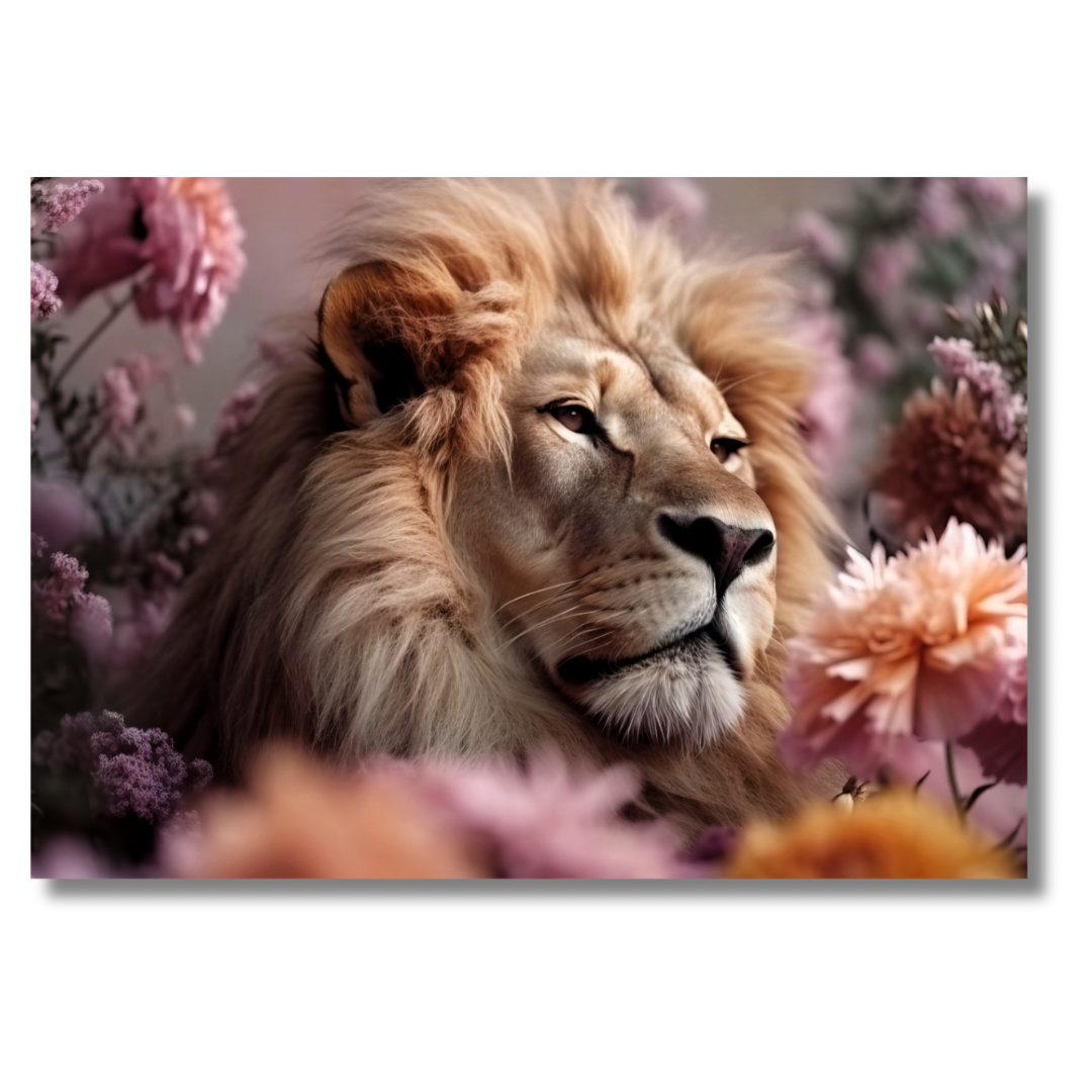 Lion with Flowers