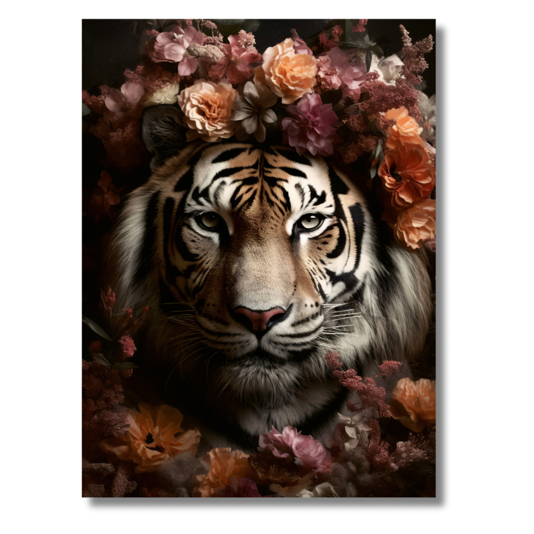 Tiger with Flowers