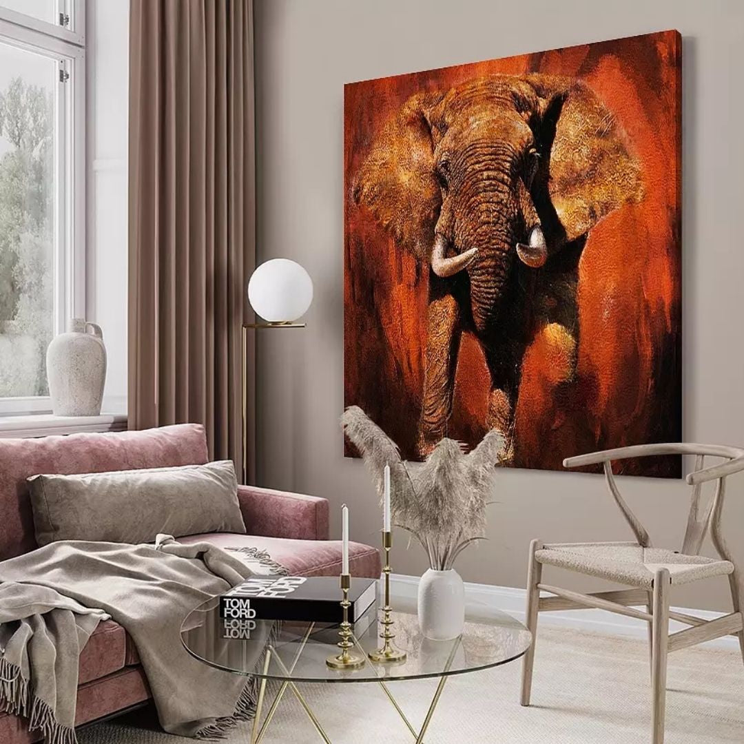 Elephant on Red