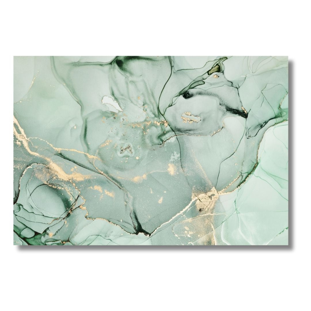 Mint and Gold Abstract